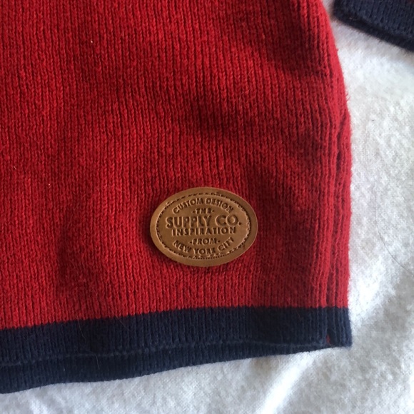 Kids red sweater with cute buttons at the collar - Picture 3 of 3